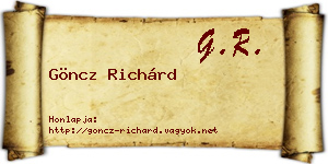 Göncz Richárd névjegykártya