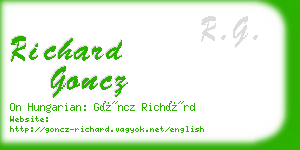 richard goncz business card